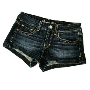 AE dark wash jean shorts